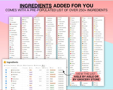 Load image into Gallery viewer, Meal Planner Notion Template | Digital Recipe Manager, Grocery List &amp; Recipe Book
