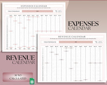 Load image into Gallery viewer, Small Business Bookkeeping Spreadsheet | Google Sheets Automated Business Expense Tracker &amp; Product Invetory Tracker | Lux

