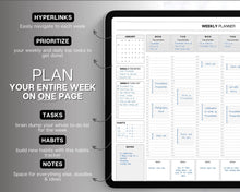 Load image into Gallery viewer, 2024 WEEKLY Hourly Digital Planner | Your Stylish Companion for iPad, Undated, GoodNotes, Digital Life Planner and Notability | Mono

