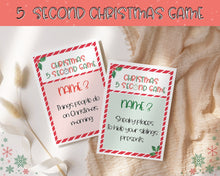 Load image into Gallery viewer, Christmas 5-Second Game | 99 Printable Cards for Festive Fun | Printable Christmas Party Game for Adults, Kids, and Family Holiday Parties
