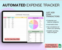 Load image into Gallery viewer, SIMPLE Budget Spreadsheet | Google Sheets Budget Planner &amp; Easy Monthly Budget Template | Automated Paycheck Financial Planner | Rainbow
