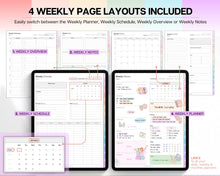 Load image into Gallery viewer, 2023 2024 Ultimate Digital Planner | Daily, Weekly, Monthly Planner for iPad &amp; GoodNotes, That Girl Aesthetic | Colorful
