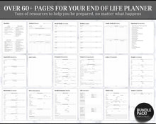 Load image into Gallery viewer, End of Life Planner Printable Bundle | With Medical, Death, Estate, Funeral planning, Emergency Binder | Prepare just in case, What if binder &amp; Household planner
