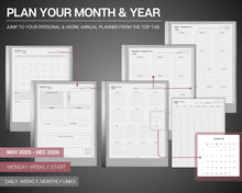 Load image into Gallery viewer, 2026 Digital Planner for Professionals, reMarkable Calendar, Minimalist Daily Schedule, Task List, Templates for reMarkable
