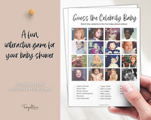 Load image into Gallery viewer, Guess the CELEBRITY Baby | Baby Shower Games &amp; Printable Baby Shower Template | Gender Neutral, Minimalist, Woodland Theme &amp; Whos that baby
