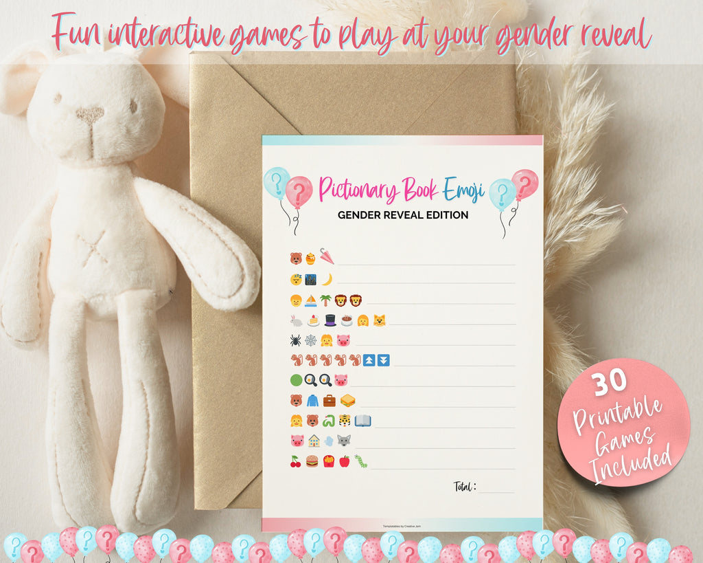 Gender Reveal Games Bundle | With over 45 printables included! gender-reveal-games-bundle-with-over-45-printables-included