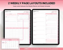 Load image into Gallery viewer, Pink 2024 Digital Planner | Includes PINK GoodNotes Planner, Daily Weekly, Monthly Planner, Undated Life Planner, Notability Planner &amp; iPad Planner!
