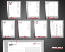 Load image into Gallery viewer, 2025 Daily Planner for the reMarkable | Hyperlinked Digital Planner with templates for reMarkable tablets, Calendar &amp; Task List Planner | Minimalist
