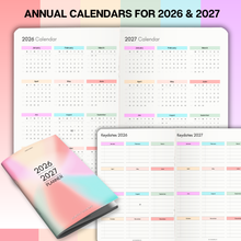 Load image into Gallery viewer, 2026-2027 Pocket Planner | Small A6 Size - Fits in Your Bag | Two-Year Calendar | Premium 120gsm Paper | Portable &amp; Durable Design
