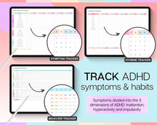 Load image into Gallery viewer, ADHD Planner Spreadsheet for Neurodivergent Adults | Google Sheets Daily &amp; Weekly Planner, Symptom Tracker, Brain Dump &amp; To Do Lists | Rainbow
