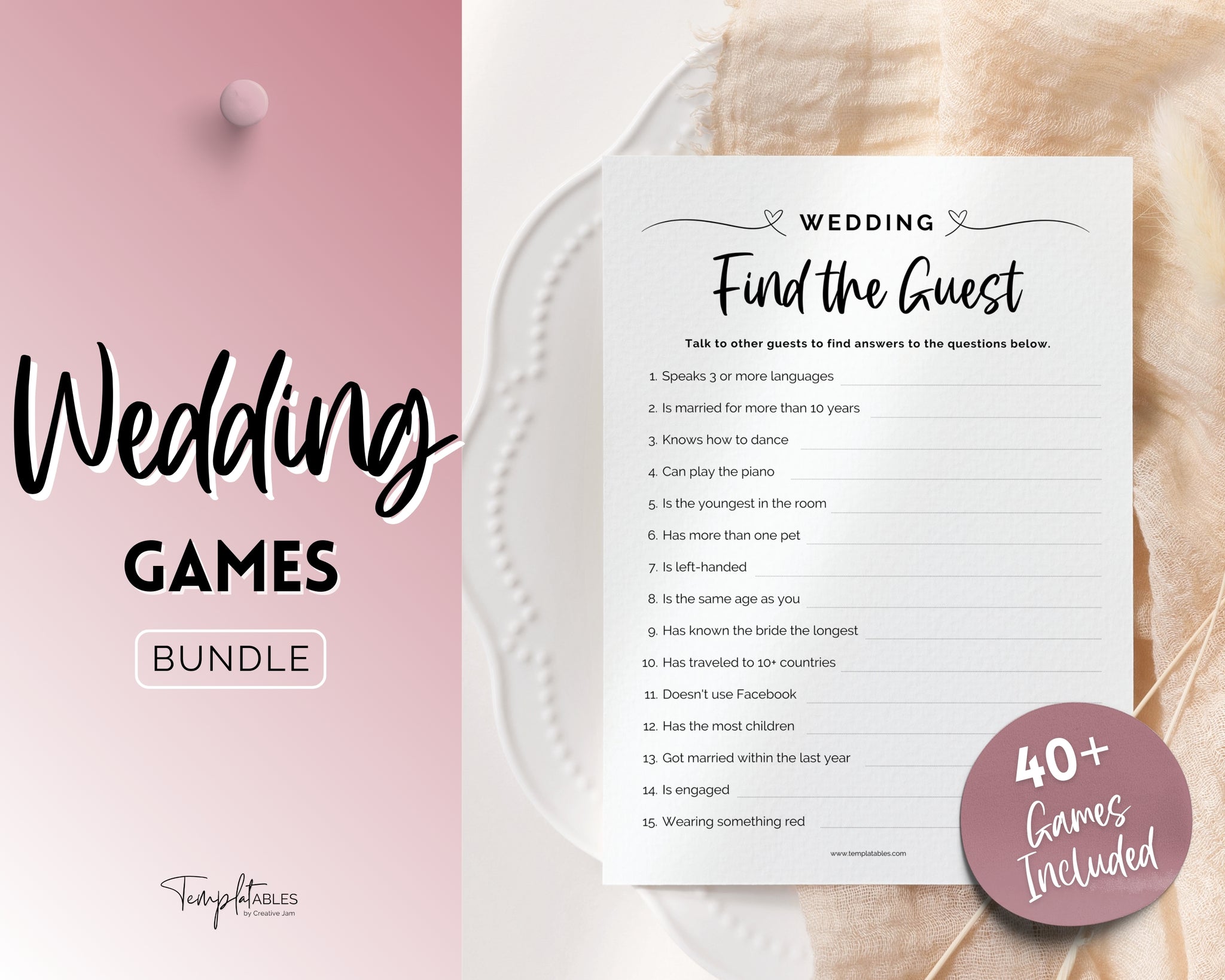 Wedding Table Games BUNDLE Reception Party Games