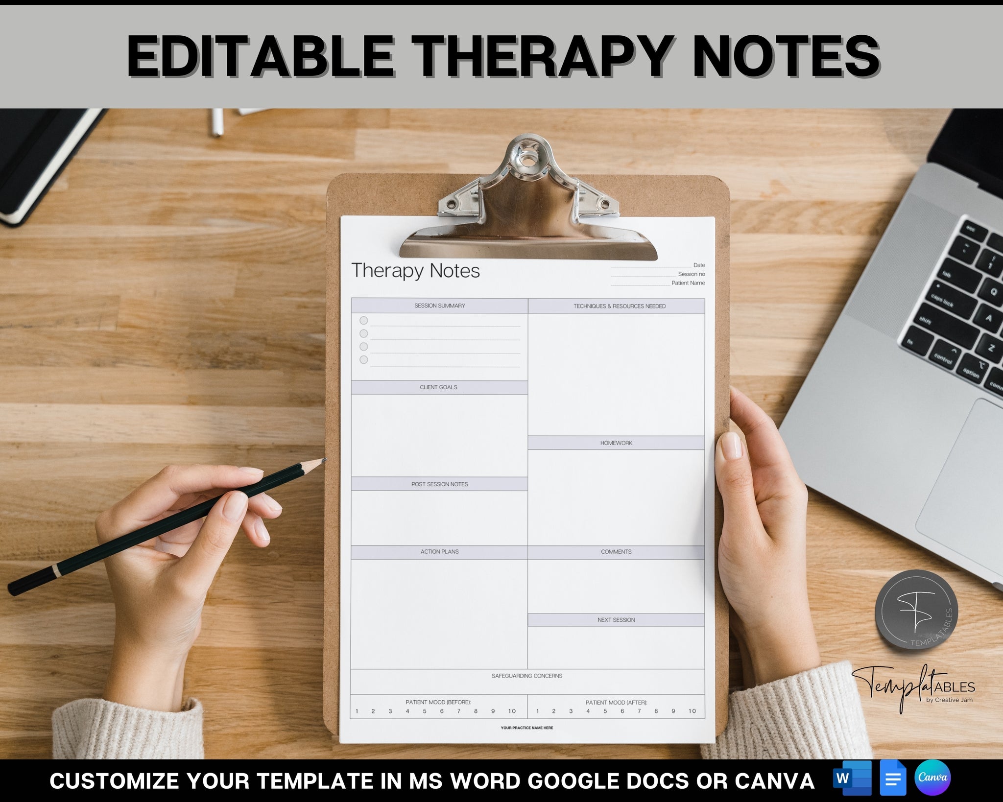 EDITABLE Therapist Note Templates | Everything you need for sessions!