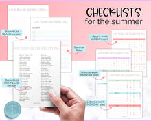 Load image into Gallery viewer, 2023 Summer Planner for Kids | Kids Summer Schedule, Activities, Printable Calendar &amp; Checklist Template | Pastel Rainbow
