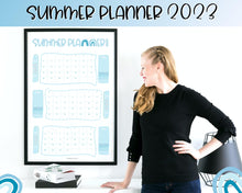 Load image into Gallery viewer, Kids Summer Calendar 2023 | Summer Poster, Summer Countdown, Printable Planner &amp; Checklist | Blue
