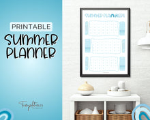 Load image into Gallery viewer, Kids Summer Calendar 2023 | Summer Poster, Summer Countdown, Printable Planner &amp; Checklist | Blue
