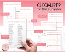 Load image into Gallery viewer, 2023 Summer Planner for Kids | Kids Summer Schedule, Activities, Printable Calendar &amp; Checklist Template | Pink
