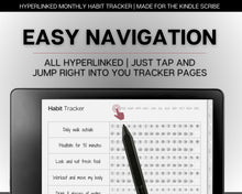 Load image into Gallery viewer, Kindle Scribe Digital Habit Tracker | Digital Planner with Daily, Monthly &amp; Yearly Habit Tracker | Simple Goal Tracker &amp; Routine Tracker Templates
