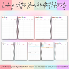 Load image into Gallery viewer, Comprehensive Medical Planner Logbook | Prescription Log Journal | Self Care Medical Journal | Track Symptoms, Medications, &amp; Doctor Notes | Health Planner | A5
