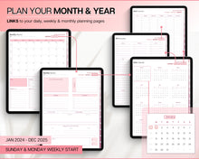 Load image into Gallery viewer, Pink 2024 Digital Planner | Includes PINK GoodNotes Planner, Daily Weekly, Monthly Planner, Undated Life Planner, Notability Planner &amp; iPad Planner!
