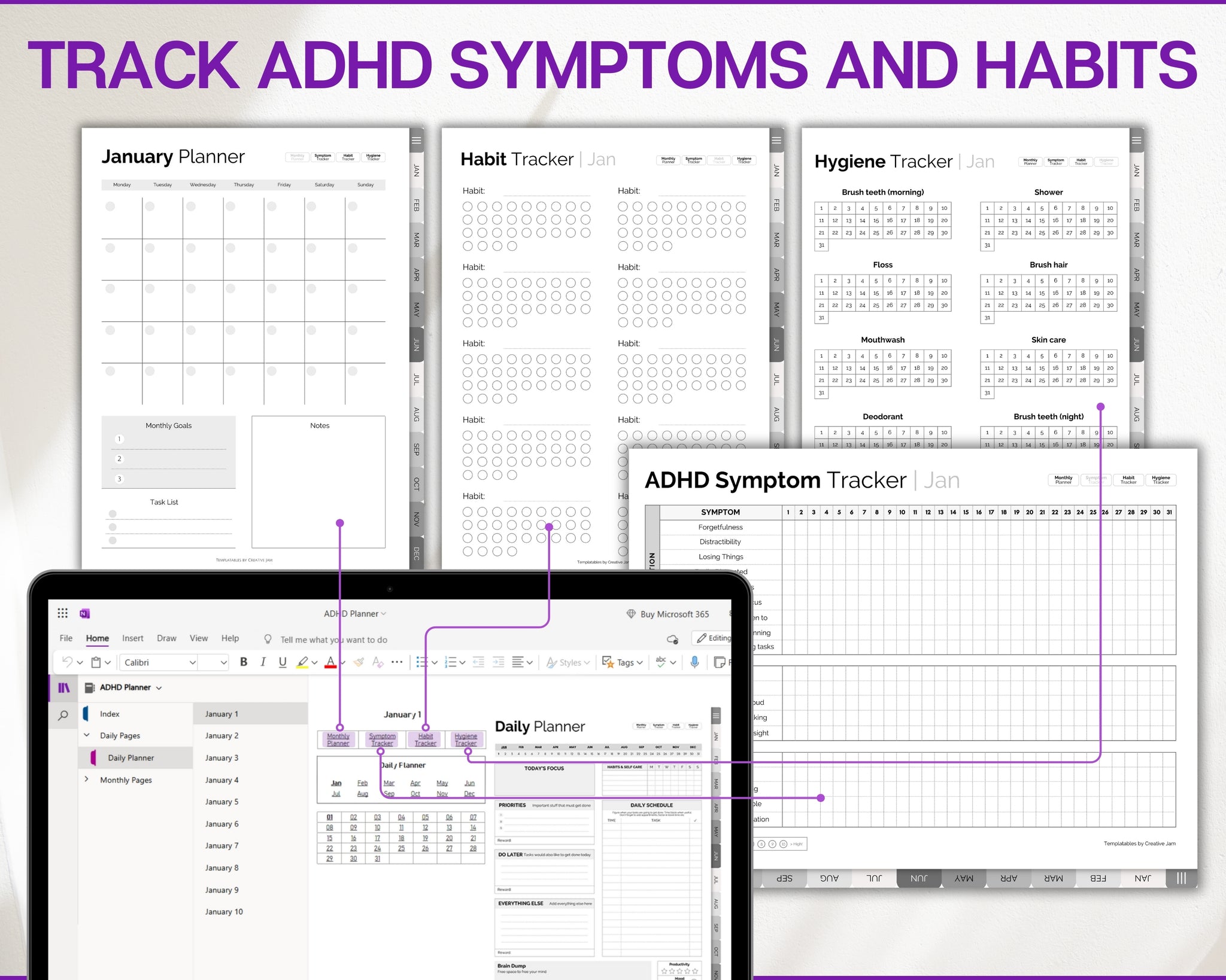 Onenote Build A Brain ADHD OneNote Digital Planner | Your Planner for Neurodivergent Adults!