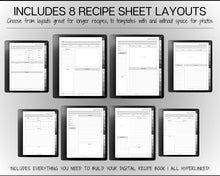 Load image into Gallery viewer, Digital Recipe Book for Kindle Scribe | Comes with Recipe Templates, Digital Meal Planner, Cookbook Template, Recipe Binder Kit &amp; Blank Recipe Card
