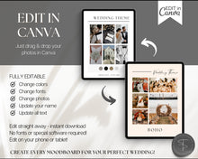 Load image into Gallery viewer, Ultimate Wedding Mood Board Template | Includes Editable Wedding Vision Board, Digital Vision board, Wedding Binder, Checklist, Theme &amp; Canva | Mono
