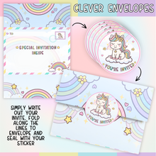 Load image into Gallery viewer, Unicorn Party Invitations | 35 Pack with Envelopes &amp; Stickers

