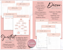 Load image into Gallery viewer, EDITABLE Wedding Planner Binder Kit, Wedding Planner, Wedding Planning Checklist, Wedding Day Schedule, To Do List, Budget, Timeline, CANVA
