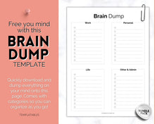Load image into Gallery viewer, To Do List Printable Bundle - 10 Page Daily, Weekly &amp; Annual Productivity Planner | Digital ADHD Brain Dump Template | Mono
