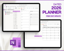 Load image into Gallery viewer, 2026 EDITABLE OneNote Planner, OneNote Template, Daily, Weekly, Monthly Planning for Windows, Adhd, Notebook, One Note
