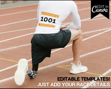 Load image into Gallery viewer, Editable Race Bib Templates | With 7 Running Race Bib Templates included, Digital Running Printable, Racing Canva Template
