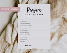 Load image into Gallery viewer, Prayers for Baby Card, Baby Shower Well Wishes Card, Minimalist &amp; Modern, Dear baby card, Wishes for Baby Card, Baby Shower Game Activity
