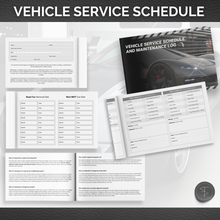 Load image into Gallery viewer, Vehicle Service Schedule and Maintenance Log Book | Minimalistic Design, Premium Quality | Soft Touch Cover, 120gsm Paper | Track Services, Mileage, and Maintenance with Ease | A5
