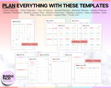 Load image into Gallery viewer, 65pg HOMESCHOOL Planner Printable | With 2024 2025 Home School Teacher, Academic Lesson Planner for Preschool, Kindergarden, Homework &amp; Daily Schedule
