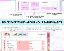 Load image into Gallery viewer, Colorful Digital Food Diary Tracker | Food Journal &amp; Weekly Meal Planner | For Daily Food Tracker, Digital Planner, Diet Journal &amp; Fitness on GoodNotes
