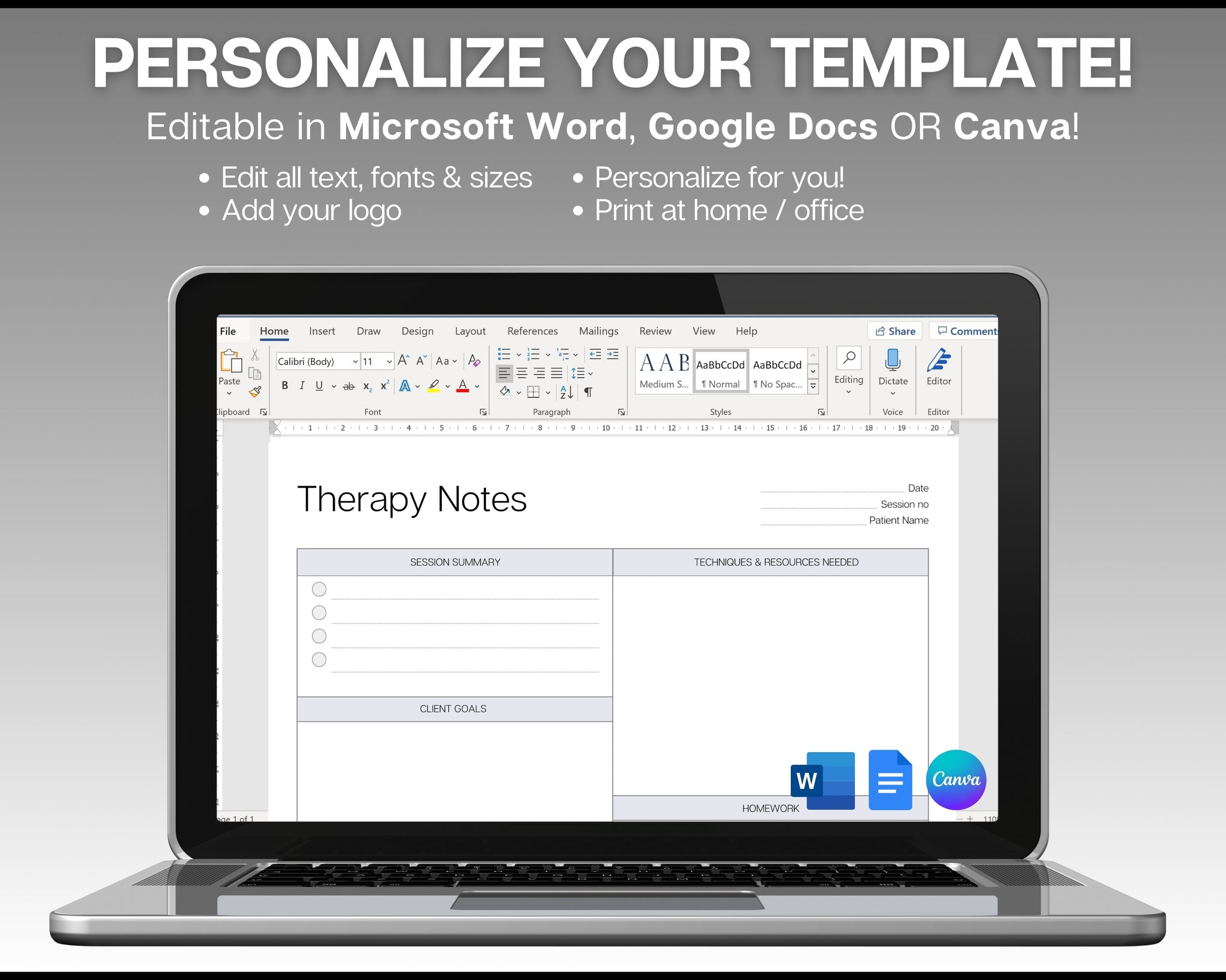 EDITABLE Therapist Note Templates | Everything you need for sessions!
