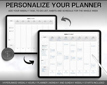 Load image into Gallery viewer, 2024 WEEKLY Hourly Digital Planner | Your Stylish Companion for iPad, Undated, GoodNotes, Digital Life Planner and Notability | Mono
