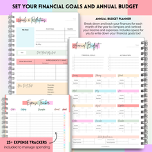 Load image into Gallery viewer, Paycheck Budget Planner | Undated Finance Journal for Weekly, Monthly Budgeting, Expense Tracking | A5
