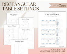 Load image into Gallery viewer, EDITABLE Wedding Seating Chart Templates | Round &amp; Rectangle Tables, Head Table, Seating Arrangement, Wedding Planner &amp; Seat Map for Reception
