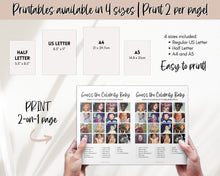 Load image into Gallery viewer, Guess the CELEBRITY Baby | Baby Shower Games &amp; Printable Baby Shower Template | Gender Neutral, Minimalist, Woodland Theme &amp; Whos that baby
