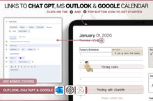 Load image into Gallery viewer, Productivity MEGA BUNDLE! 2026 Digital Planner Pack | Minimal Daily Planner, To Do List, Digital Notebook &amp; Meeting Notes, Smart Apple Links
