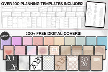 Load image into Gallery viewer, Productivity MEGA BUNDLE! 2026 Digital Planner Pack | Minimal Daily Planner, To Do List, Digital Notebook &amp; Meeting Notes, Smart Apple Links
