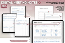 Load image into Gallery viewer, Productivity MEGA BUNDLE! 2026 Digital Planner Pack | Minimal Daily Planner, To Do List, Digital Notebook &amp; Meeting Notes, Smart Apple Links
