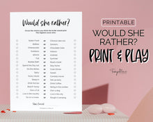 Load image into Gallery viewer, &#39;Would She Rather?&#39; Bridal Shower Game Printable
