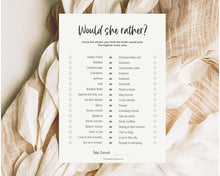 Load image into Gallery viewer, &#39;Would She Rather?&#39; Bridal Shower Game Printable
