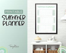 Load image into Gallery viewer, Kids Summer Calendar 2023 | Summer Poster, Summer Countdown, Printable Planner &amp; Checklist | Green
