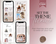 Load image into Gallery viewer, Bachelorette Itinerary Template: Personalize with our Canva Template | Mobile Itnierary for Weekend Girls Trips
