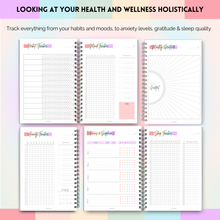 Load image into Gallery viewer, Wellness Journal | 90 Day Health, Fitness, Gratitude, Mindfullness, Wellbeing, Habit, Goals, Diet &amp; Food Tracker | A5

