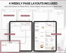 Load image into Gallery viewer, 2023 2024 Ultimate Digital Planner | Daily, Weekly, Monthly Planner for iPad &amp; GoodNotes, That Girl Aesthetic | Mono
