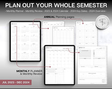 Load image into Gallery viewer, Digital Student 2023 - 2024 Academic Planner | Study Planner, College &amp; School Planner for GoodNotes &amp; iPad
